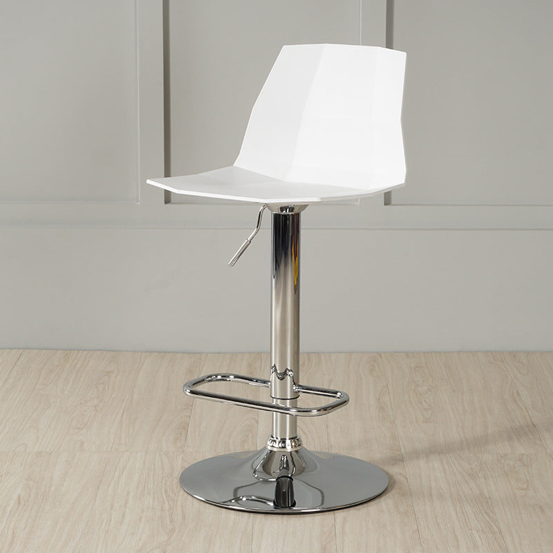 Adjustable Height Swivel Counter Stools Iron Plastic Silver Scandinavian Bar Stools