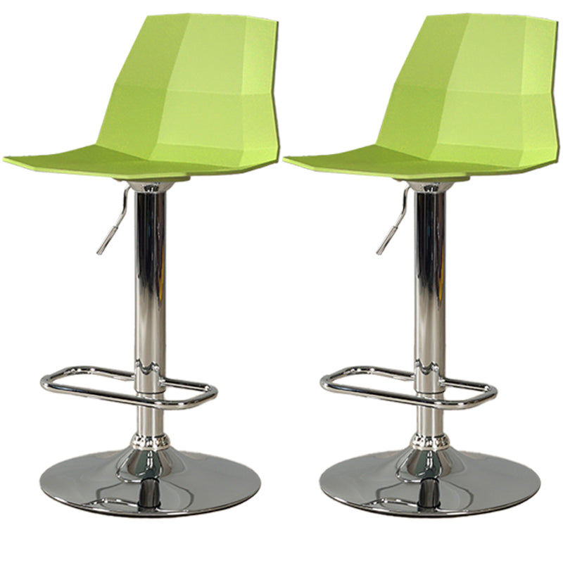 Adjustable Height Swivel Counter Stools Iron Plastic Silver Scandinavian Bar Stools