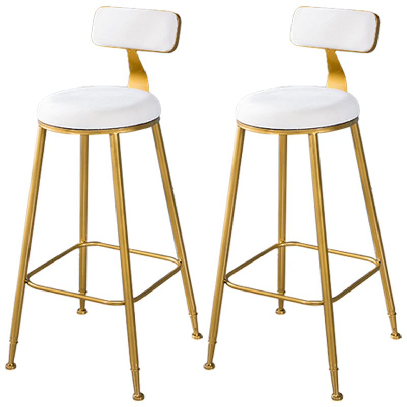 Taburete de bar de estilo escandinavo con patas de metal, asiento redondo, silla para mostrador para cocina