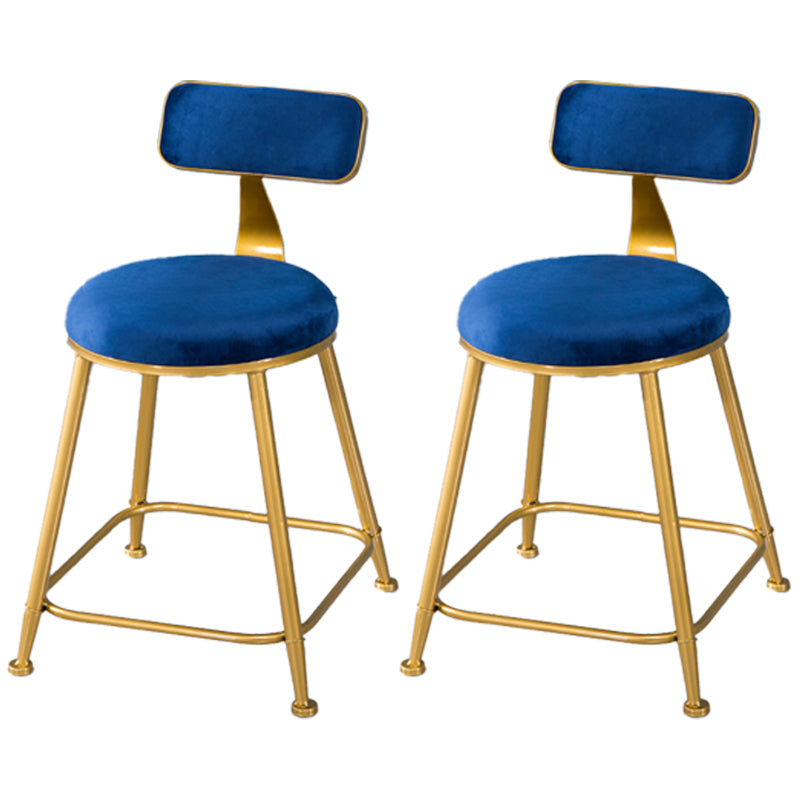 Taburete de bar de estilo escandinavo con patas de metal, asiento redondo, silla para mostrador para cocina