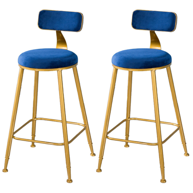Taburete de bar de estilo escandinavo con patas de metal, asiento redondo, silla para mostrador para cocina