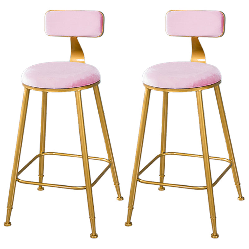 Taburete de bar de estilo escandinavo con patas de metal, asiento redondo, silla para mostrador para cocina