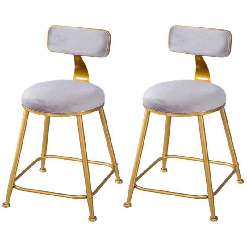 Taburete de bar de estilo escandinavo con patas de metal, asiento redondo, silla para mostrador para cocina