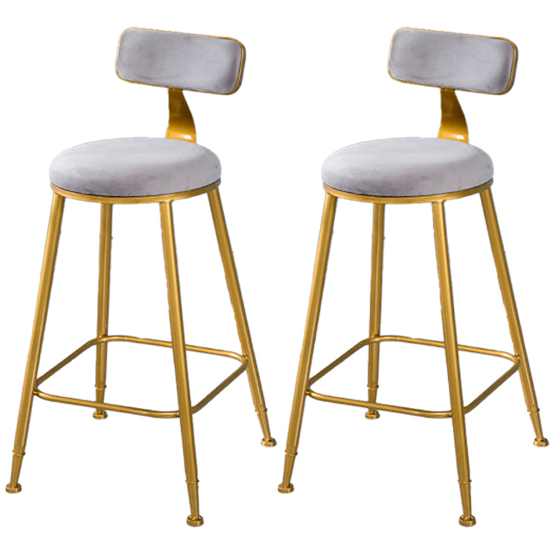 Taburete de bar de estilo escandinavo con patas de metal, asiento redondo, silla para mostrador para cocina
