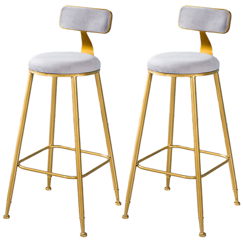 Taburete de bar de estilo escandinavo con patas de metal, asiento redondo, silla para mostrador para cocina