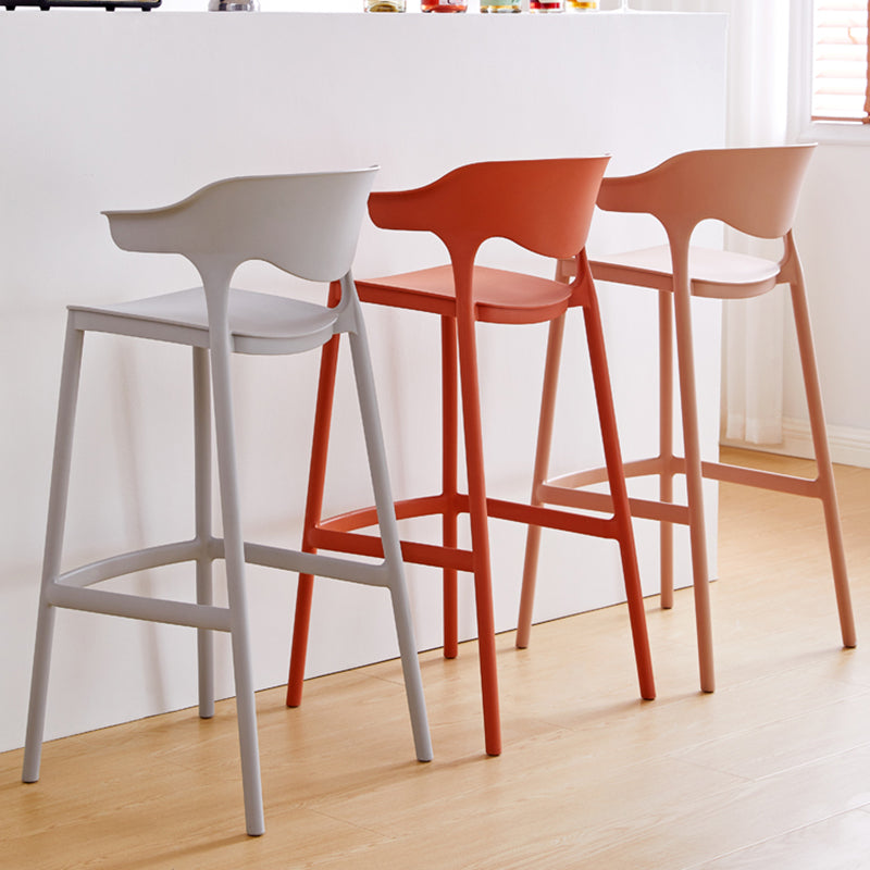 Taburete de mostrador de asiento cuadrado de estilo escandinavo PP PP para barra de cocina para bar