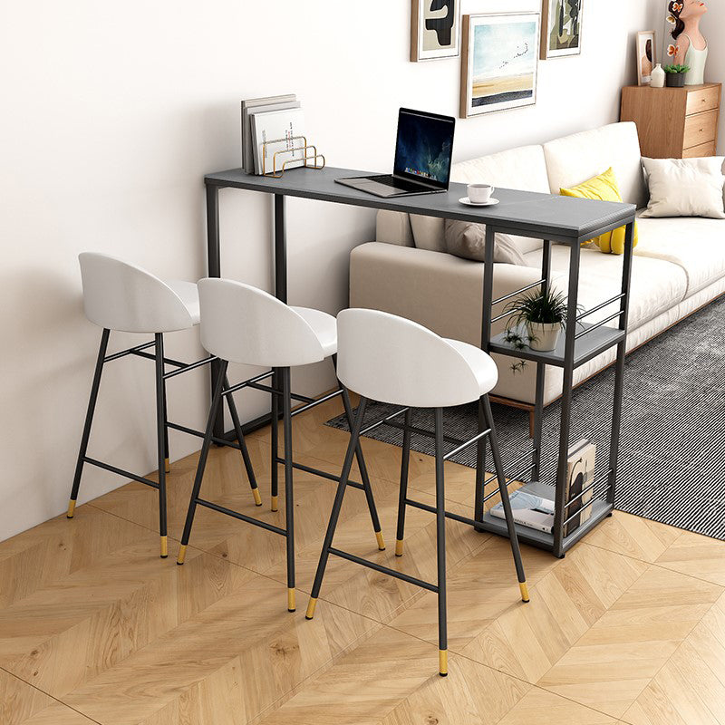 Stone Top Industrial Style Counter Table 42-inch Height Table for Balcony