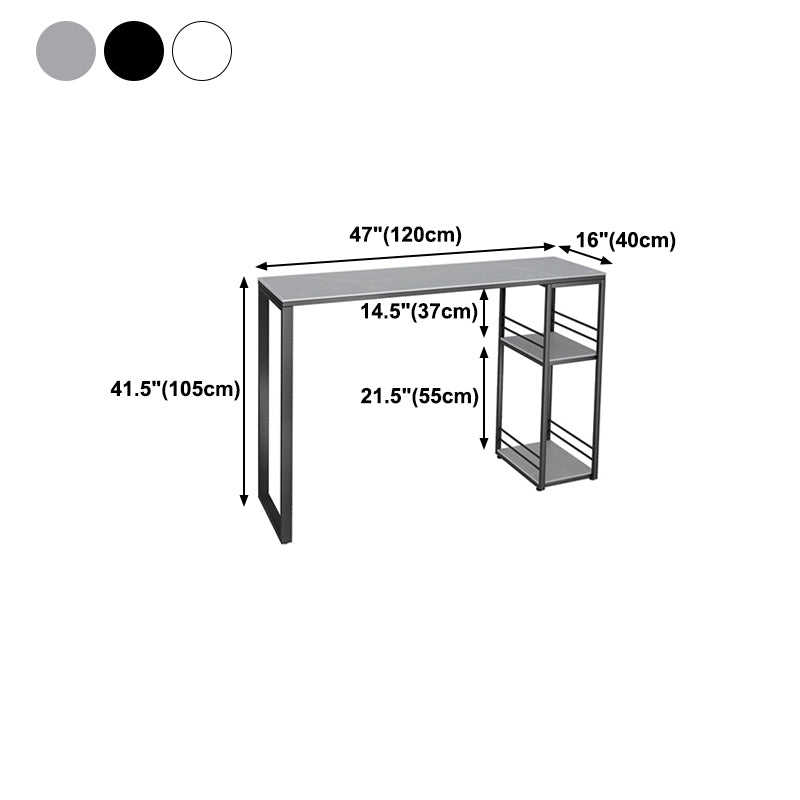 Stone Top Industrial Style Counter Table 42-inch Height Table for Balcony