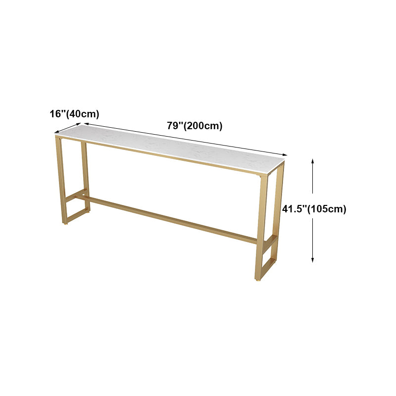 42-inch Height Cocktail Bar Table Glam Style Stone Top Bar Table for Living Room