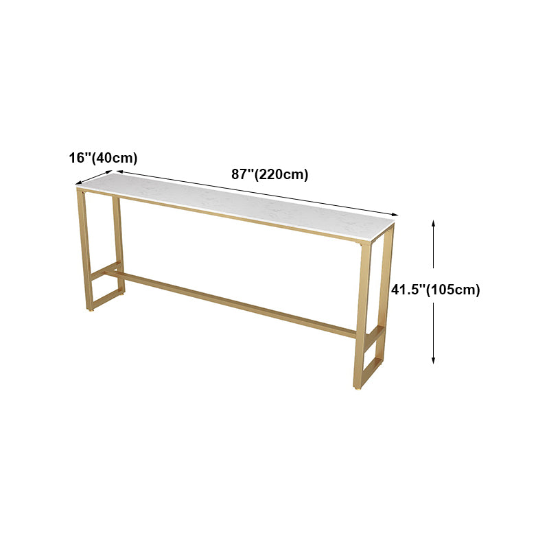 42-inch Height Cocktail Bar Table Glam Style Stone Top Bar Table for Living Room