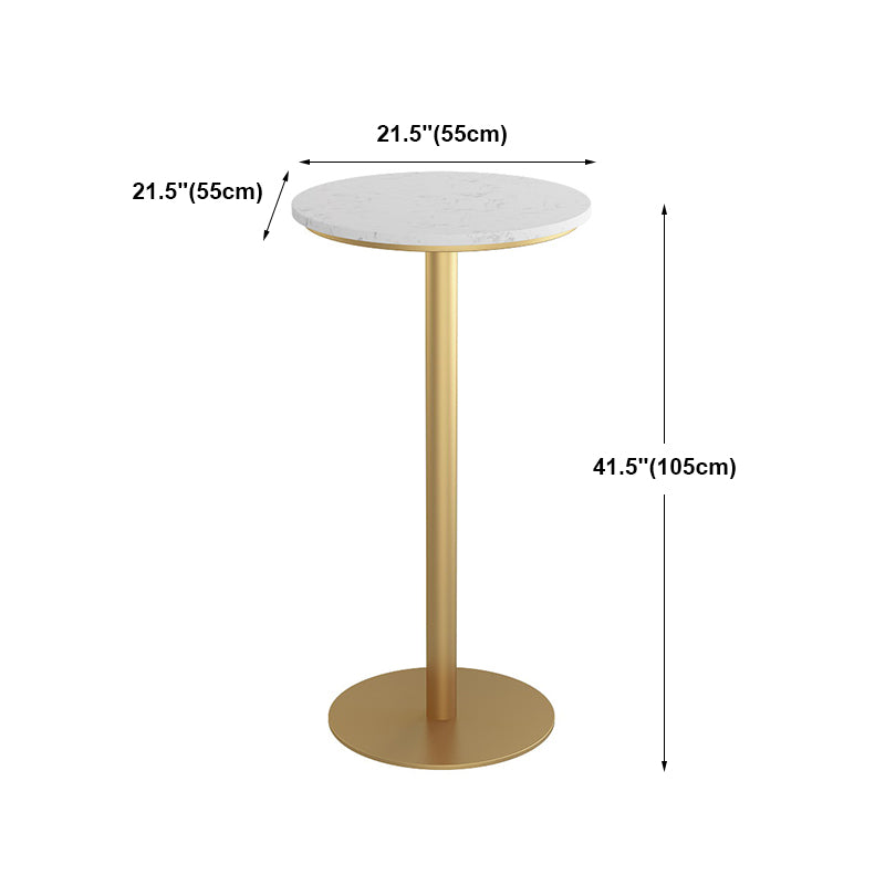 42-inch Height Cocktail Bar Table Glam Style Stone Top Bar Table for Living Room
