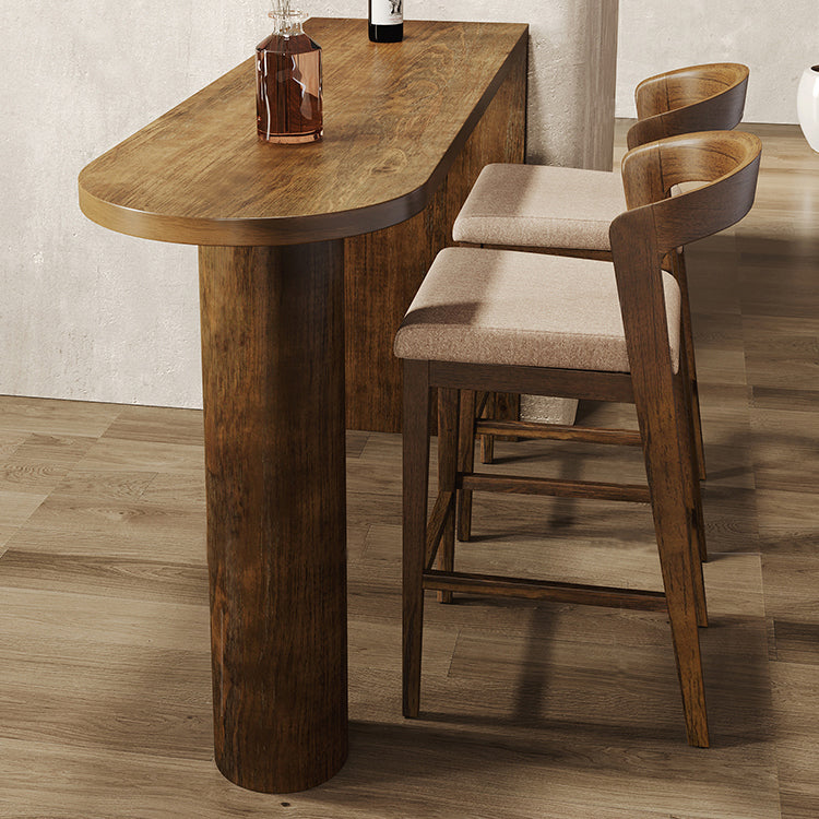 Industrial Distressed Wood Bar Table Natural Specialty Top 41.3"H Bistro Table