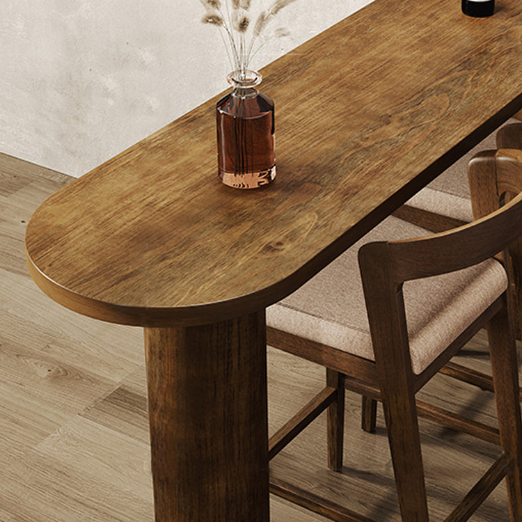 Industrial Distressed Wood Bar Table Natural Specialty Top 41.3"H Bistro Table