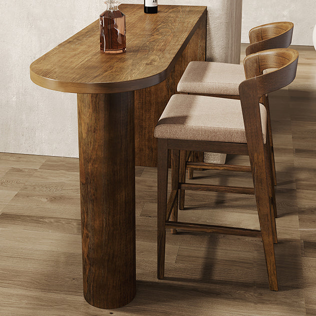 Industrial Distressed Wood Bar Table Natural Specialty Top 41.3"H Bistro Table