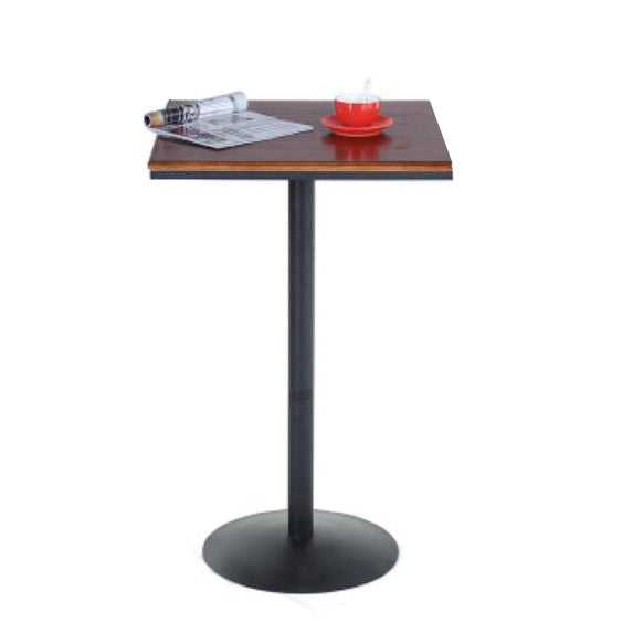 Industrial Style Black Iron Bar Table Brown Wood Top Bistro Table for Cafe