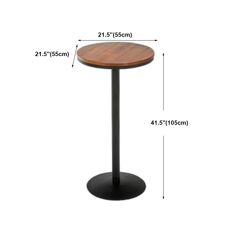 Industrial Style Black Iron Bar Table Brown Wood Top Bistro Table for Cafe