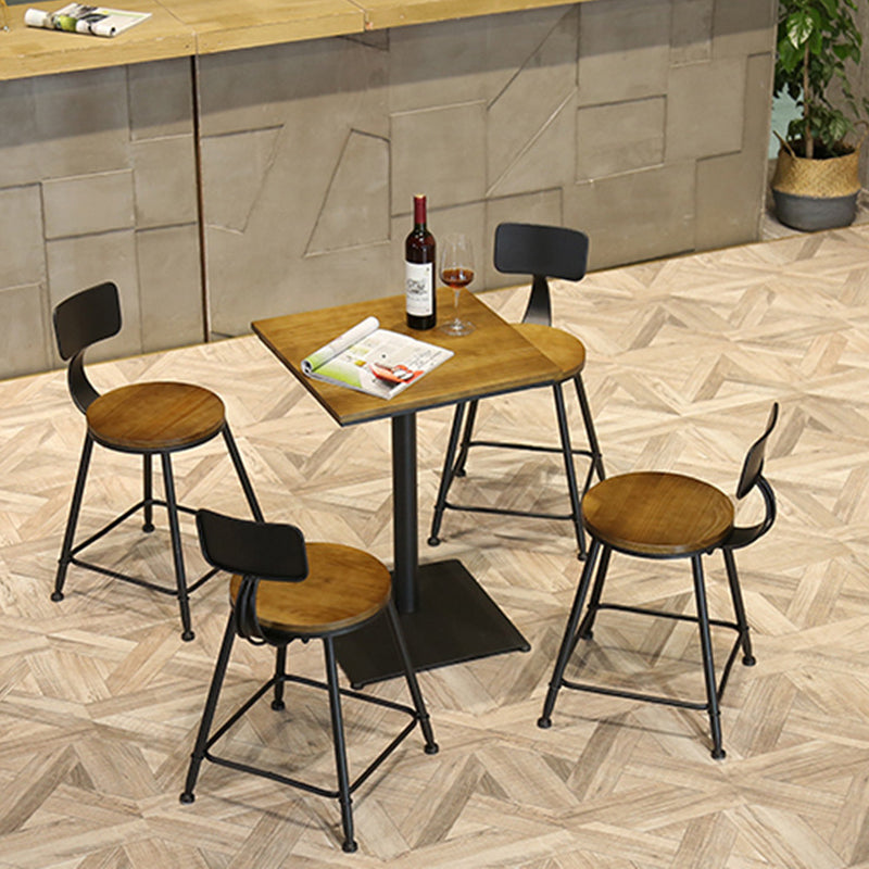 Tavolo da cocktail bar top in legno tavolo da bar base in metallo per caffetteria per caffetteria