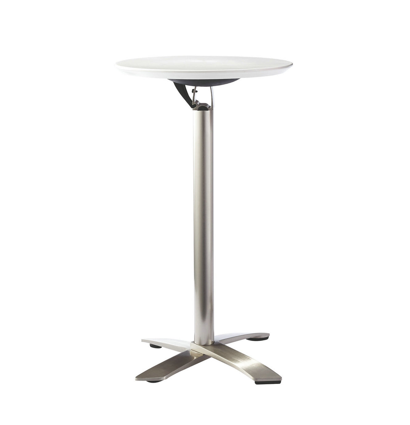 Industrial Folding Metal Bar Table Round Plastic Top 41.3"H Bistro Table