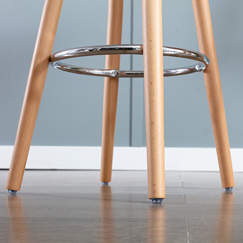 Nordic Style Plastic Seat Barstool 4 Legs Base Minimalism Bar Stool, Set of 2
