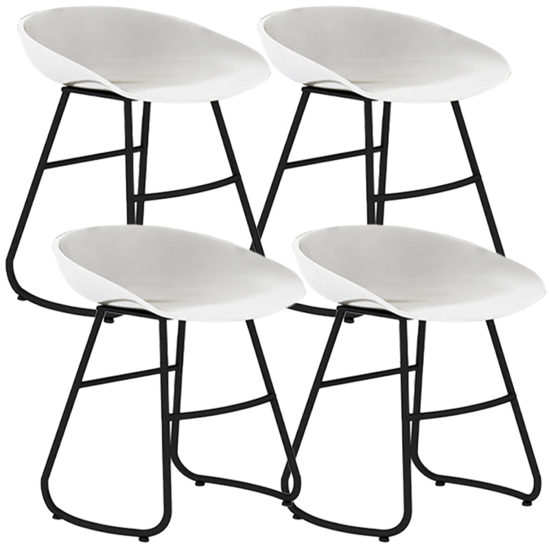 Simple Iron Low Back Barstool Nordic Indoor Tall Stool with Bucket Seat