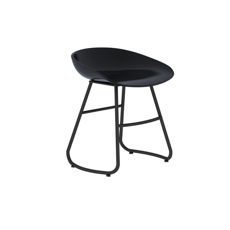 Simple Iron Low Back Barstool Nordic Indoor Tall Stool with Bucket Seat