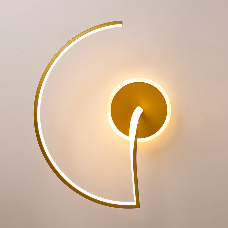 Line Shape LED Ceiling Lamp Modern Aluminium 2 Lights Flush Mount for Living Room