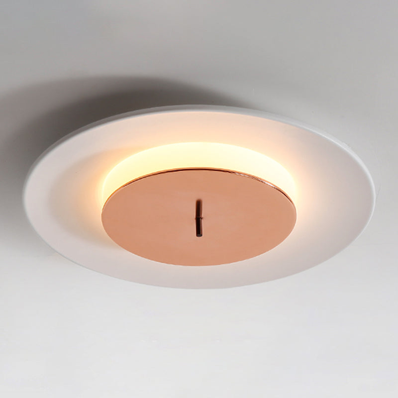 Modern Nordic LED Flush Mount Wrought Iron Macaron Ceiling Fixture with Acrylic Shade