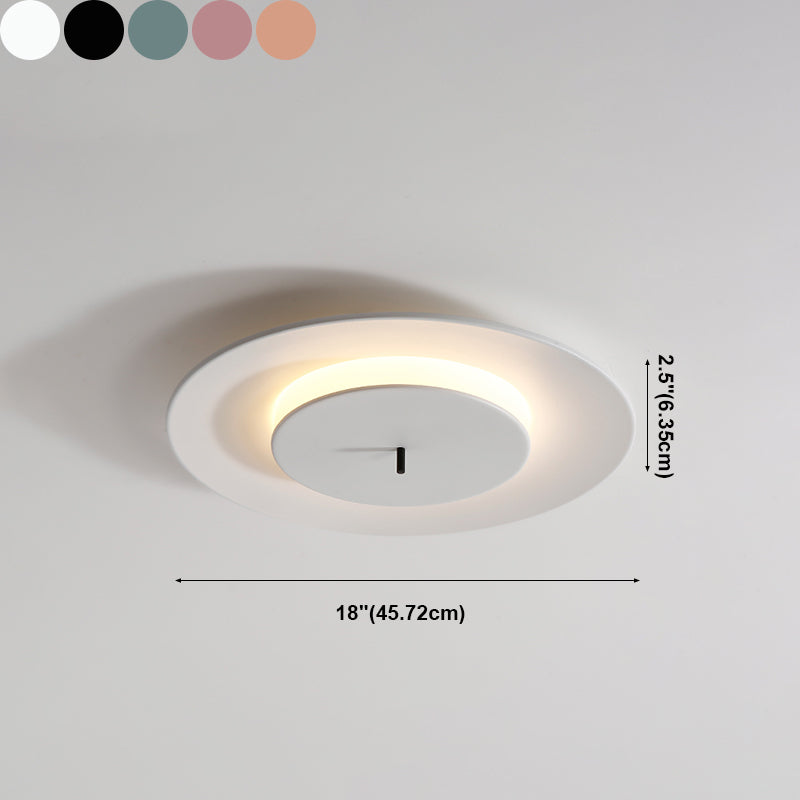 Luminaire de plafond macaron en fer forgé à montage encastré à LED nordique moderne avec abat-jour en acrylique
