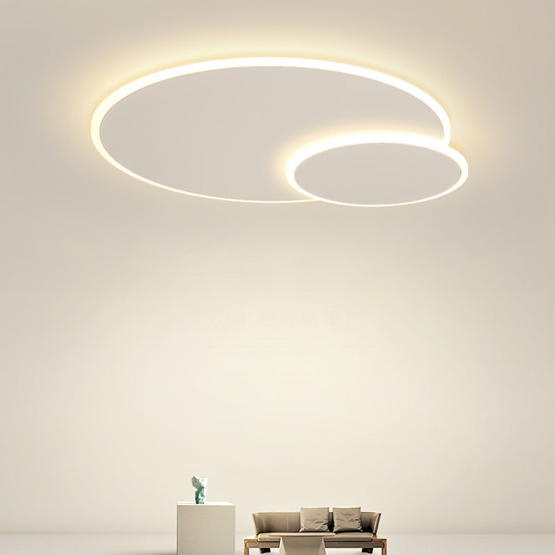 Plafoniera moderna artistica a LED in ferro laccato circolare con montaggio ad incasso con paralume in acrilico