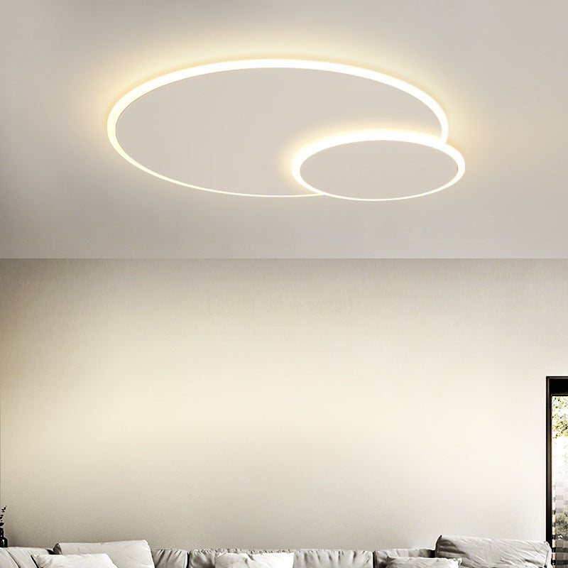 Plafoniera moderna artistica a LED in ferro laccato circolare con montaggio ad incasso con paralume in acrilico