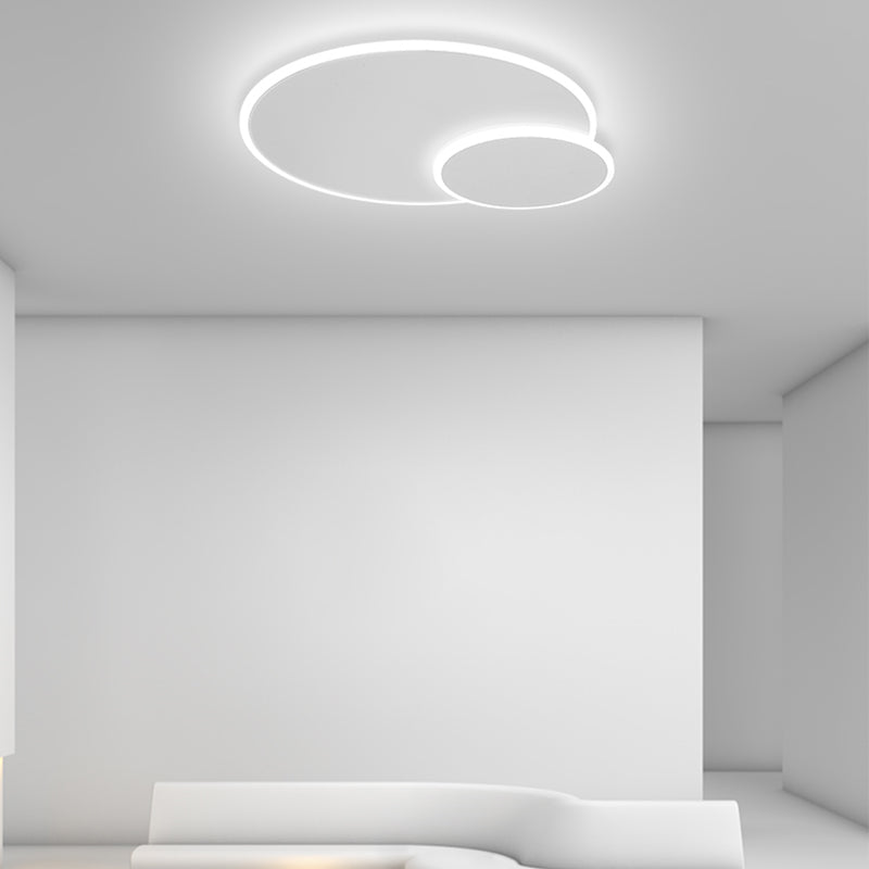 Plafoniera moderna artistica a LED in ferro laccato circolare con montaggio ad incasso con paralume in acrilico