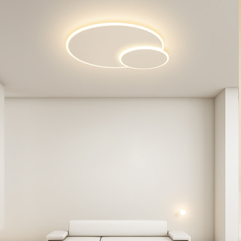 Plafoniera moderna artistica a LED in ferro laccato circolare con montaggio ad incasso con paralume in acrilico