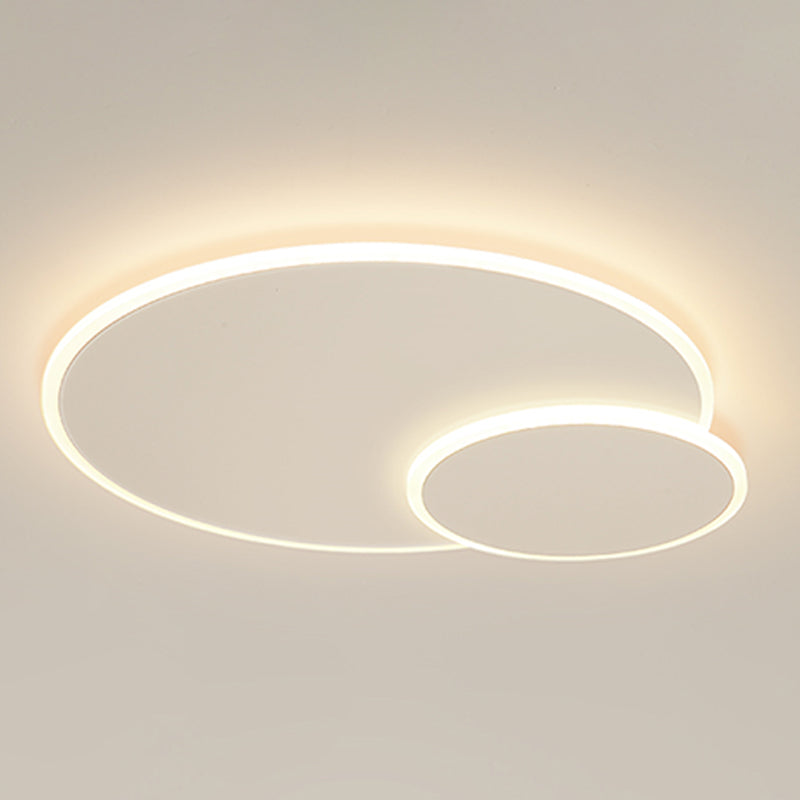 Plafoniera moderna artistica a LED in ferro laccato circolare con montaggio ad incasso con paralume in acrilico