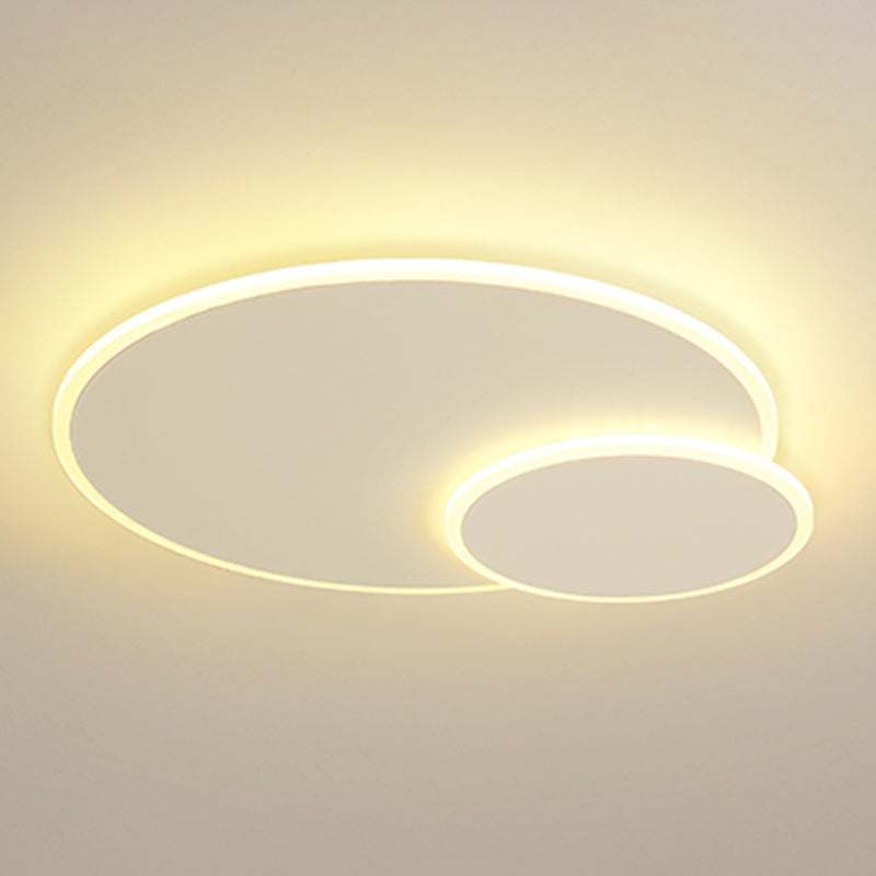 Plafoniera moderna artistica a LED in ferro laccato circolare con montaggio ad incasso con paralume in acrilico