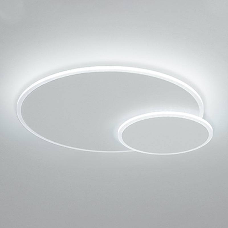 Plafoniera moderna artistica a LED in ferro laccato circolare con montaggio ad incasso con paralume in acrilico