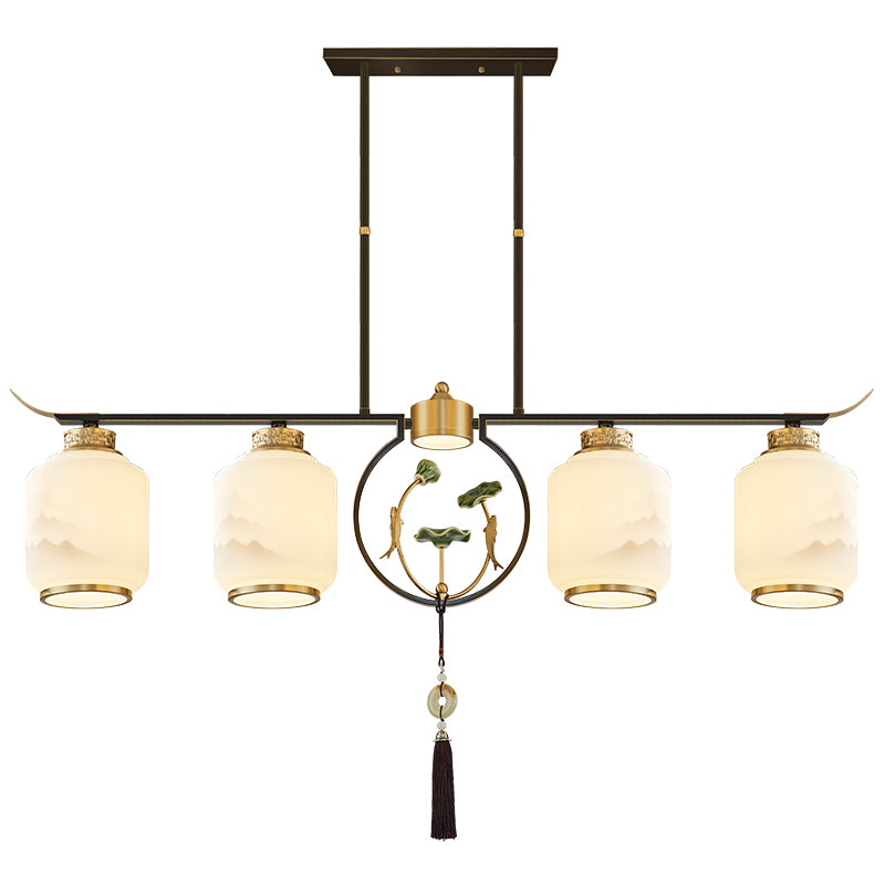 Cylinder Island Lighting Fixtures Contemporary Kitchen Island Lighting with Glass Shade