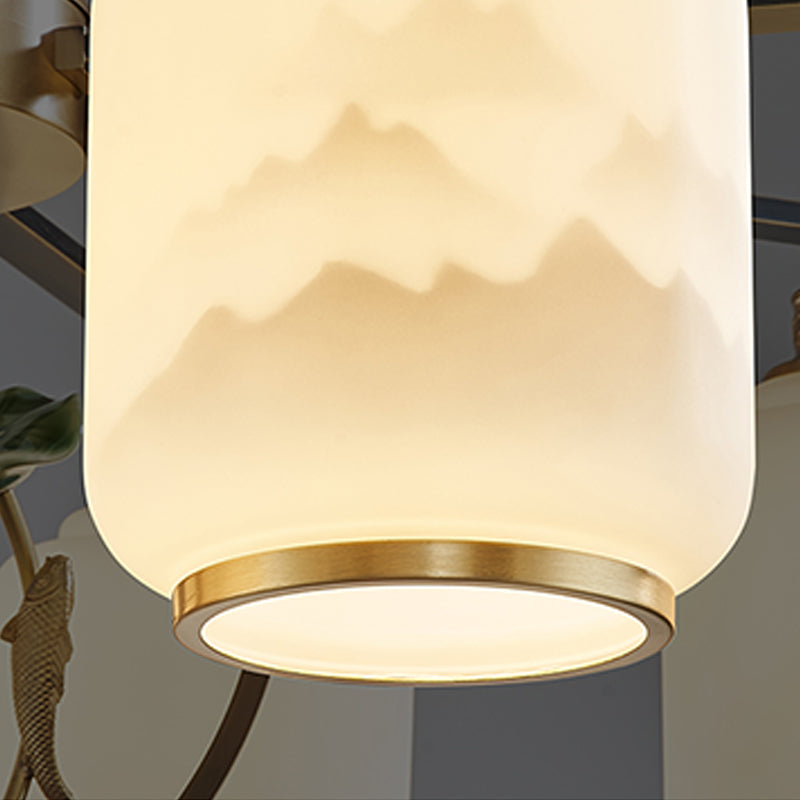 Cylinder Island Lighting Fixtures Contemporary Kitchen Island Lighting with Glass Shade