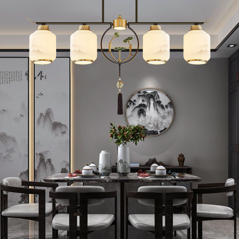 Cylinder Island Lighting Fixtures Contemporary Kitchen Island Lighting with Glass Shade