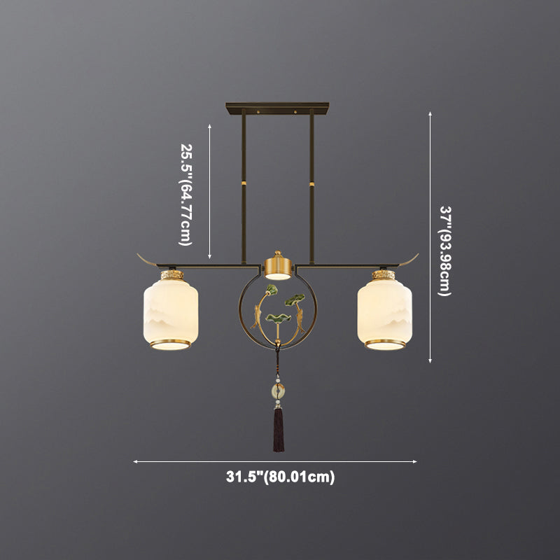 Cylinder Island Lighting Fixtures Contemporary Kitchen Island Lighting with Glass Shade