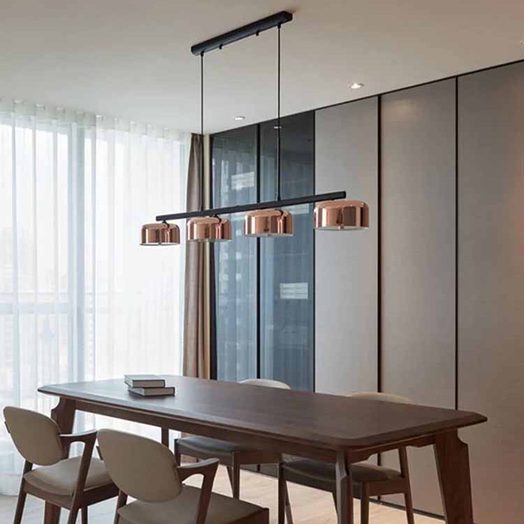 Luces colgantes de cocina contemporáneos luces de techo colgantes de domo Metal 4 luz