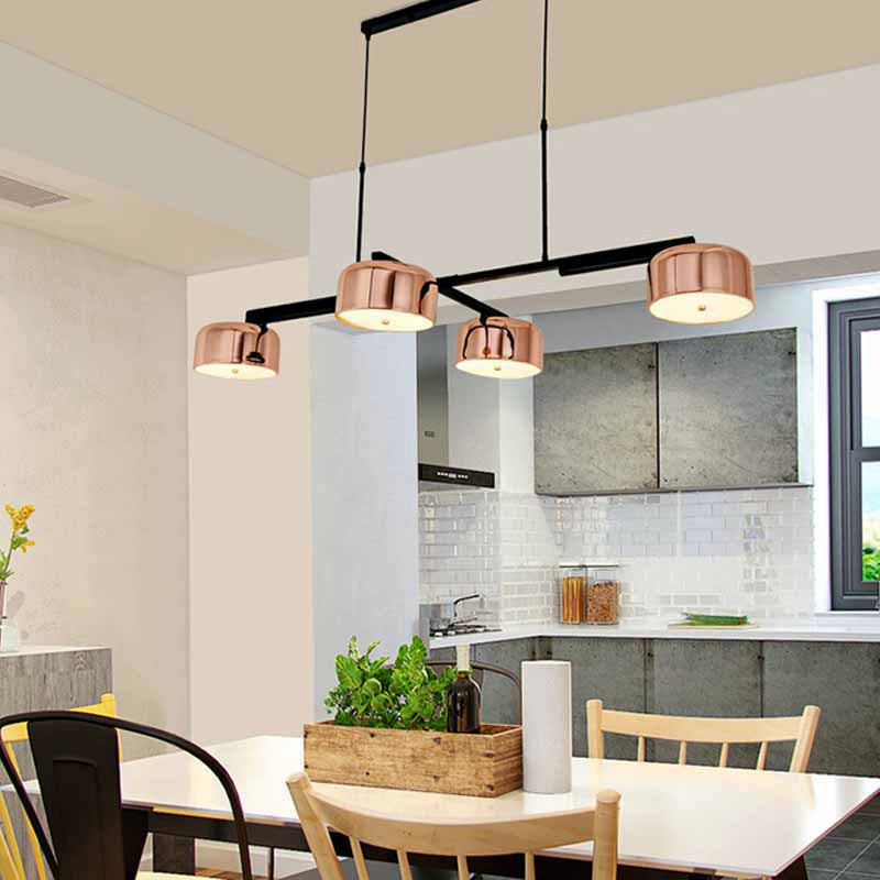 Luces colgantes de cocina contemporáneos luces de techo colgantes de domo Metal 4 luz