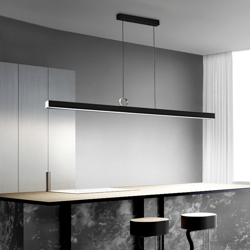 Contemporary Kitchen Pendant Light Linear Island Lighting Fixture Metal 1 Light