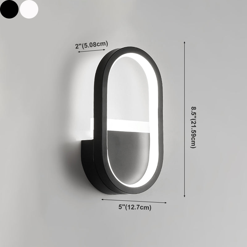 Metall ovale Formwandbeleuchtung moderne 1-Licht-Wandleuchte