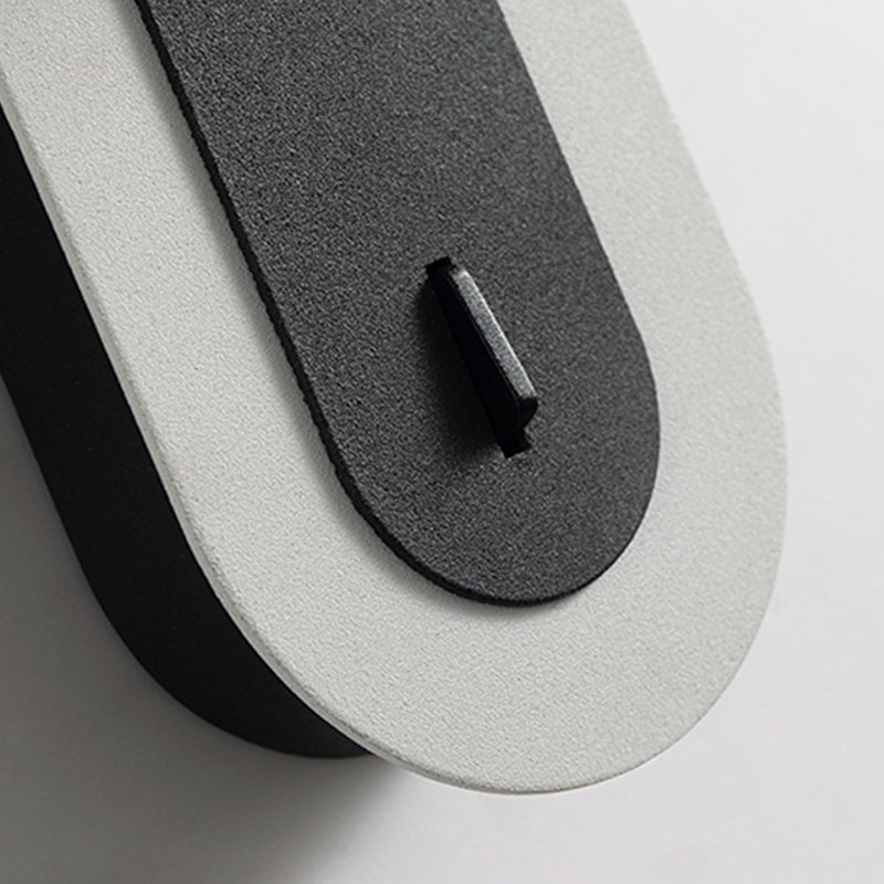 Metal Round Shape Wall Lighting Modern 1-Light Wall Mounted Light Fixture in Gray Finish