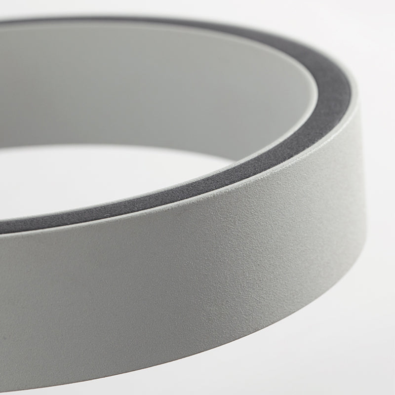 Metal Round Shape Wall Lighting Modern 1-Light Wall Mounted Light Fixture in Gray Finish