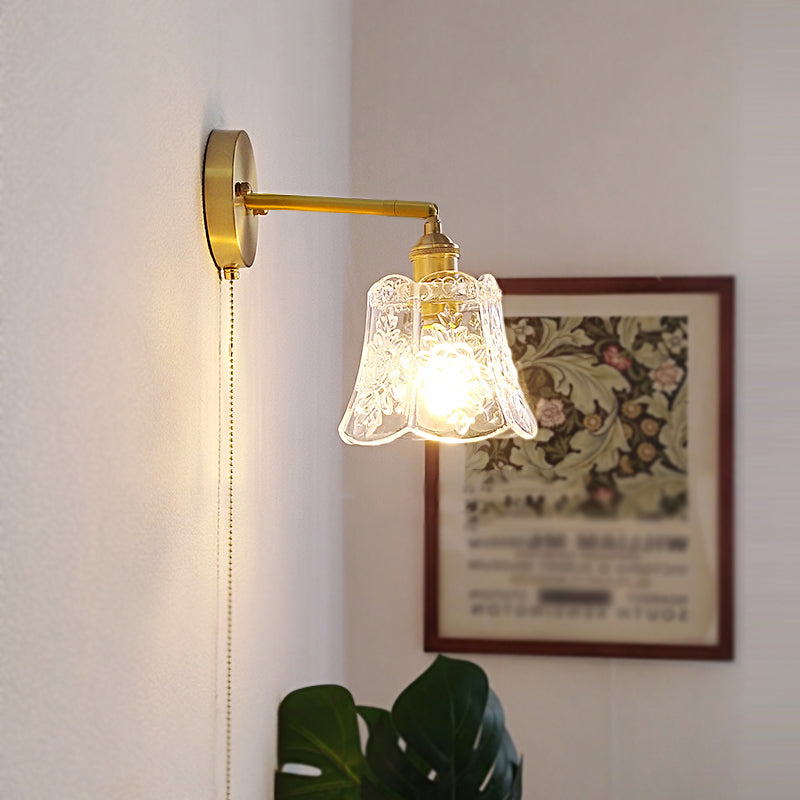 Moderne Stil Blumenförmige Wandmontaglampe Metall 1 Licht Wandbeleuchtung Ideen