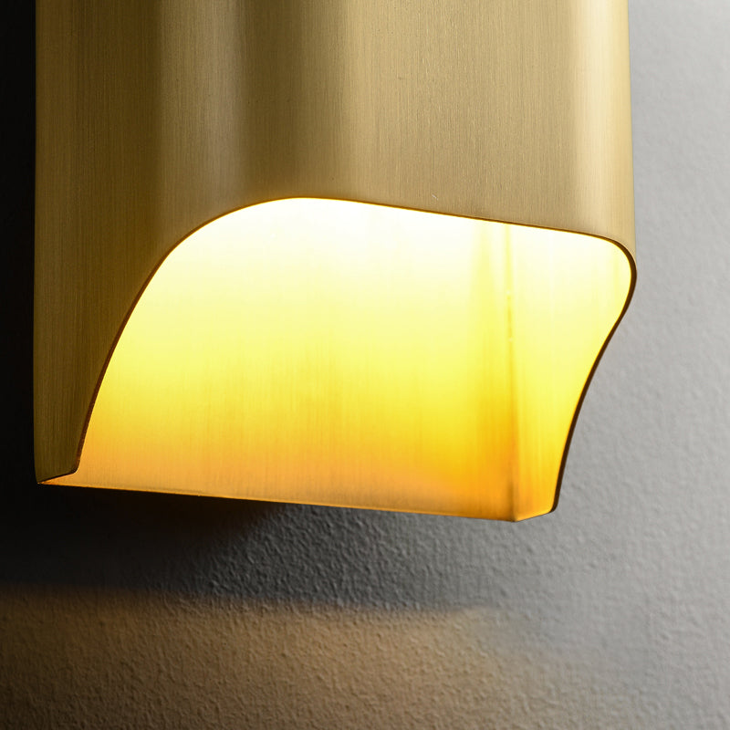 Moderner Stil Geometrischer Wandmontaglampe Metall 1 Lichtwandbeleuchtungsideen im goldenen Finish