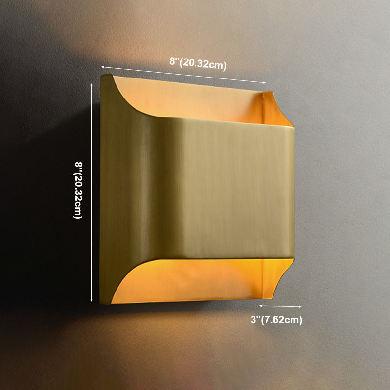 Moderner Stil Geometrischer Wandmontaglampe Metall 1 Lichtwandbeleuchtungsideen im goldenen Finish