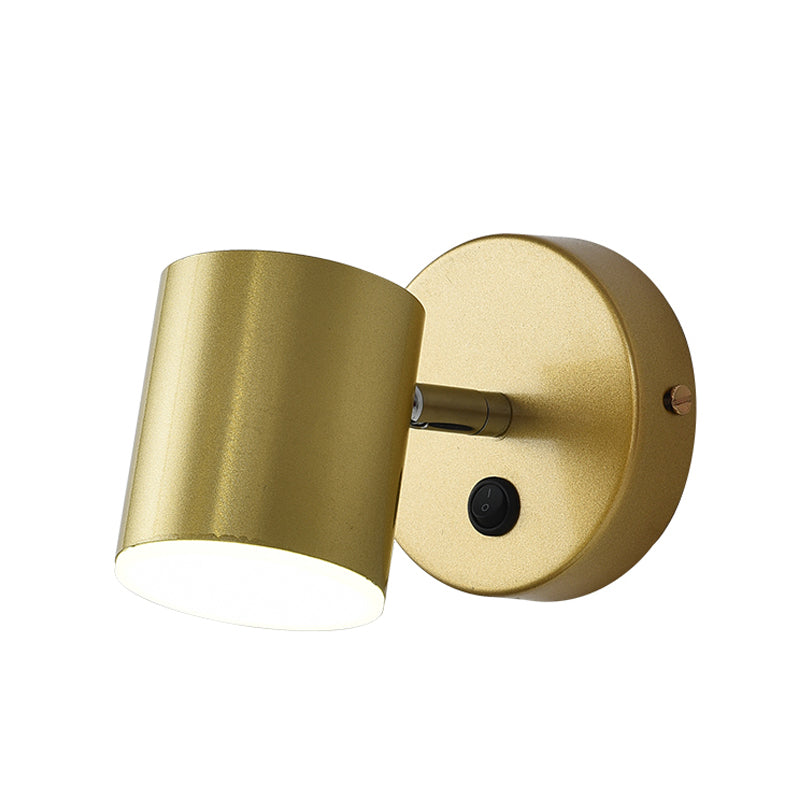 Moderne Stilzylinderwandmontage Lampe Metall 1 Lichtwandbeleuchtung Armaturen