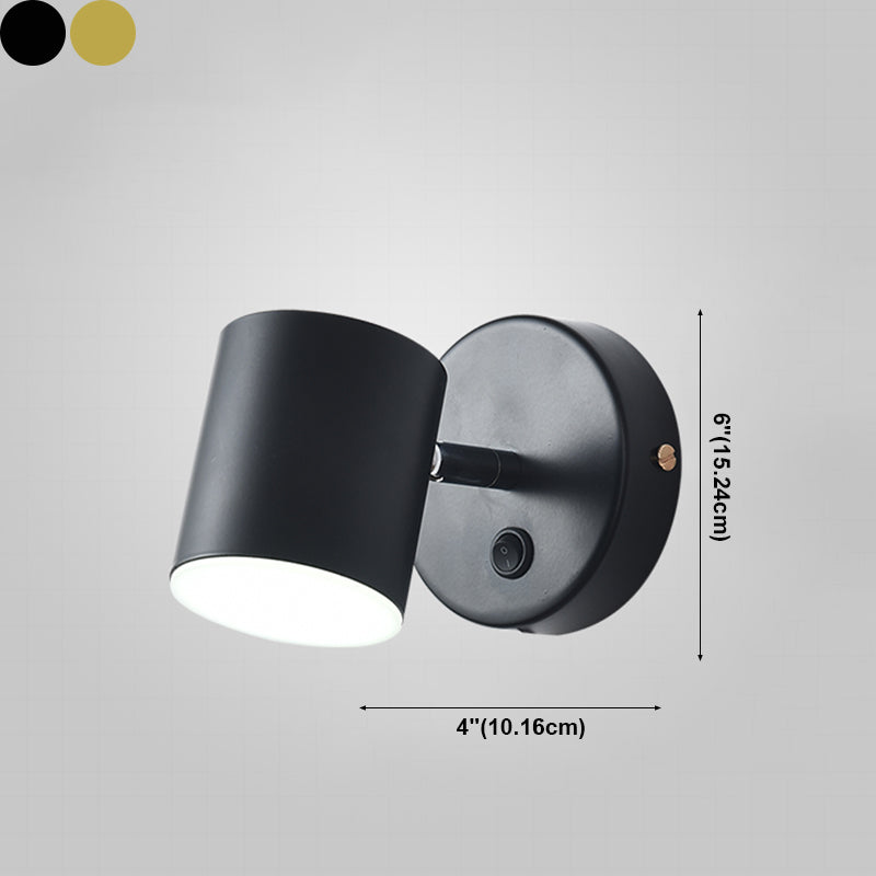 Moderne Stilzylinderwandmontage Lampe Metall 1 Lichtwandbeleuchtung Armaturen